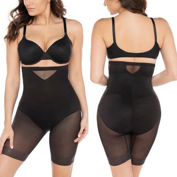 Miraclesuit 2789 Hi Waist Thigh Slimmer Sheer Extra Firm Control Black L NWT - Picture 1 of 7